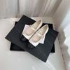 Sheepskin Version~ Inner Height Increase 5cm Round Head Camellia Soft Sole Light Mouth Single Shoes Women's New French Color Matching Mary Jane Shoes