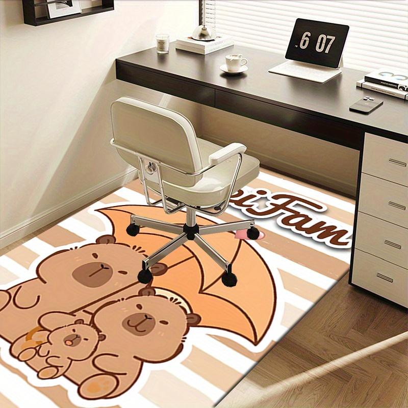 1pc Capibara Office Carpet Soft Polyester Entrance Carpet Washable Non Slip Machine Washable Indoor