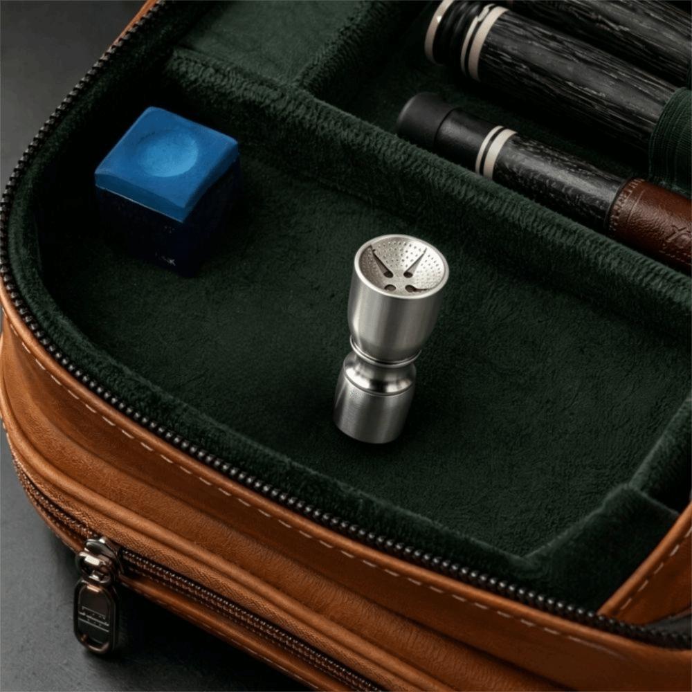 Silver Cue Tip Shaper Textured End Billiard Repair Tool Compact Cue Tip Tool Pool Cue Care