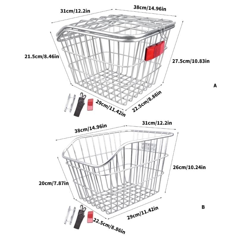 Heavy Duty Rear Bike Cargo Basket Replacement Metal Back Seat Cargo Carriers Rear Luggage Bike Rack Easy To Install