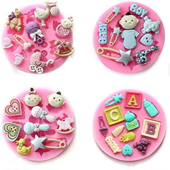 

Baby Heart Silicone Mold for Aroma Handmade Ever garden 4-piece set Bear, Alphabet, Resin, Stones, Soap, Candles, Clay, Orgonite, etc. розовый