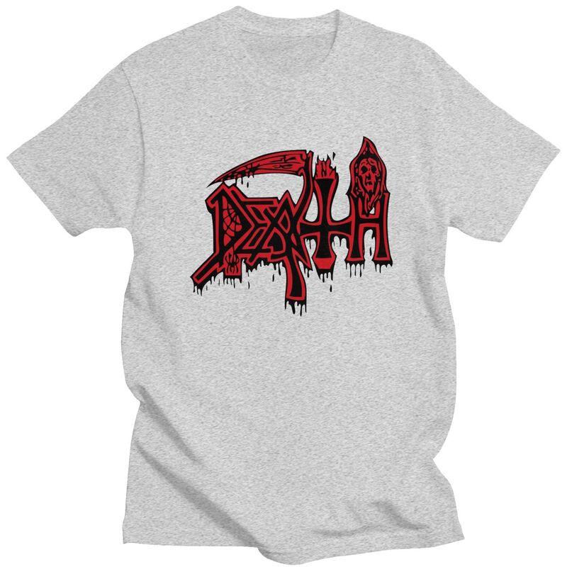 Custom Death Rock Tshirts for Men Short Sleeve Casual T Shirt Cool Heavy Metal Music Tshirt Slim Fit Pure Cotton Tee Gift Idea