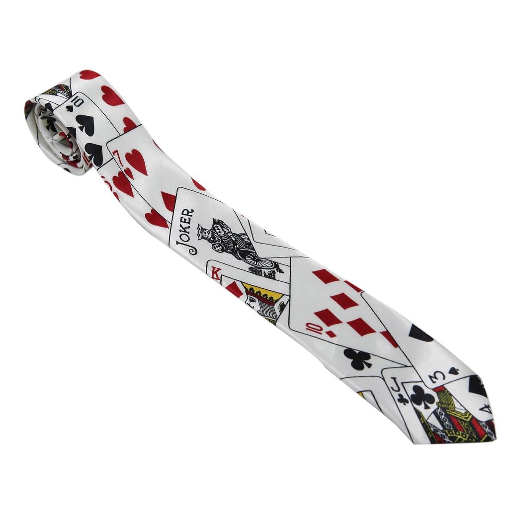 Mens Neck Tie Poker Playing Cards