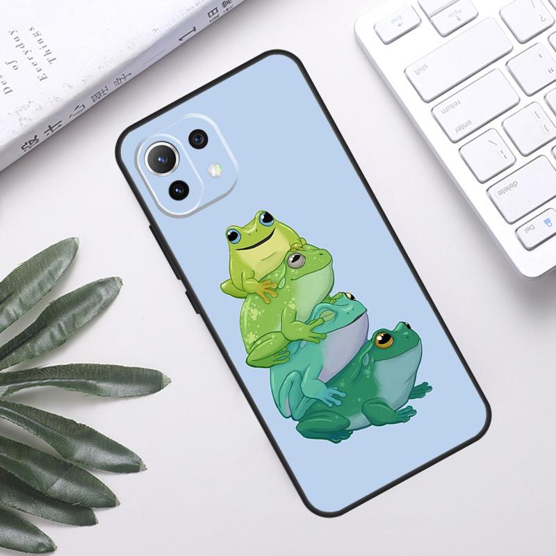Cute Frog Cartoon Case For POCO F5 X3 X5 Pro F3 F4 GT M5s C40 Back Cover For Xiaomi 13 12 Lite 11T 12T Pro 12X
