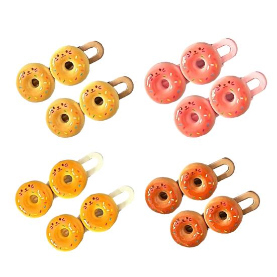 2Pcs Girl Hairpin Stable Grip No Damage Donut Shape Hair Clip 3D Texture Photogenic Side Bangs Hair Pins