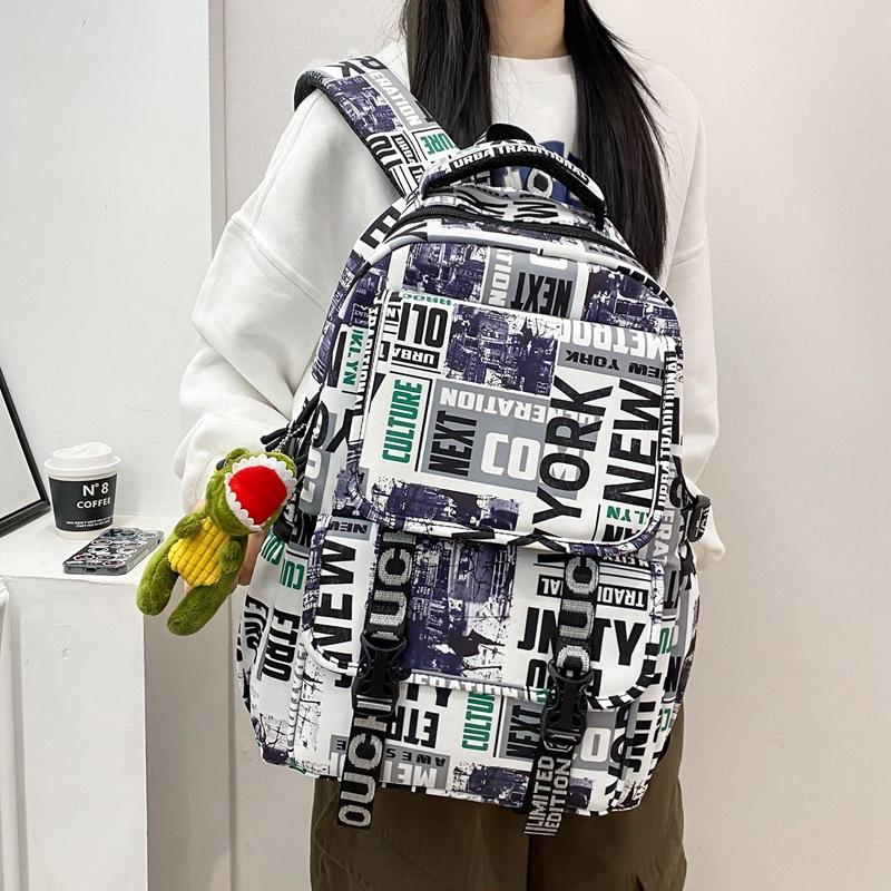 Gymnasium Rucksack Jungen Persönlichkeit Graffiti Student Schultasche Damen lässiger einfacher vielseitiger Rucksack