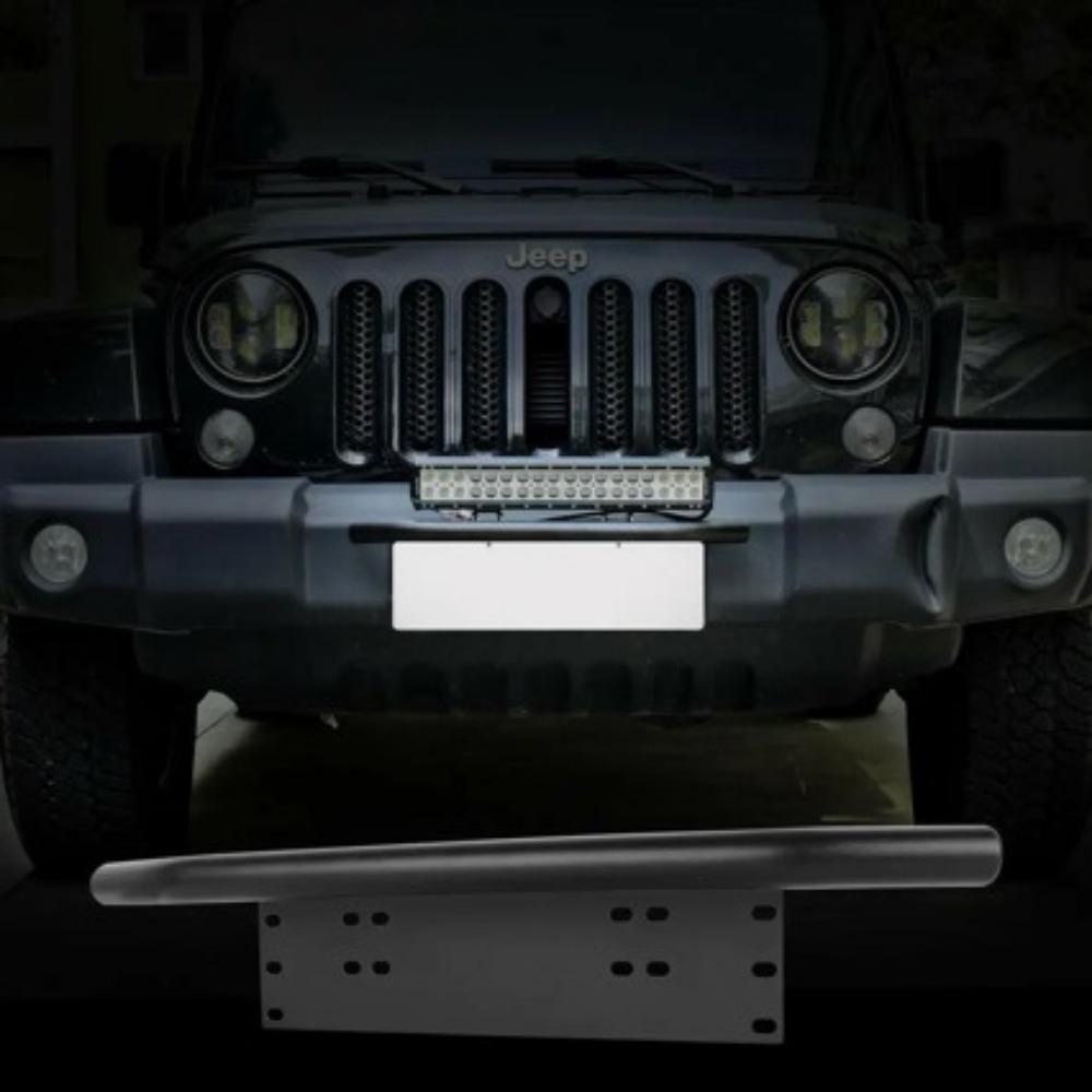 Car License Plate Bracket Buggy Plus Spotlight Bracket Front Bar Light Bracket Universal Aluminum Auxiliary Light Bracket