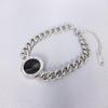 Exaggerated Black Round Tag Chunky Chain Necklace - Titanium Steel Women's Fashion Choker