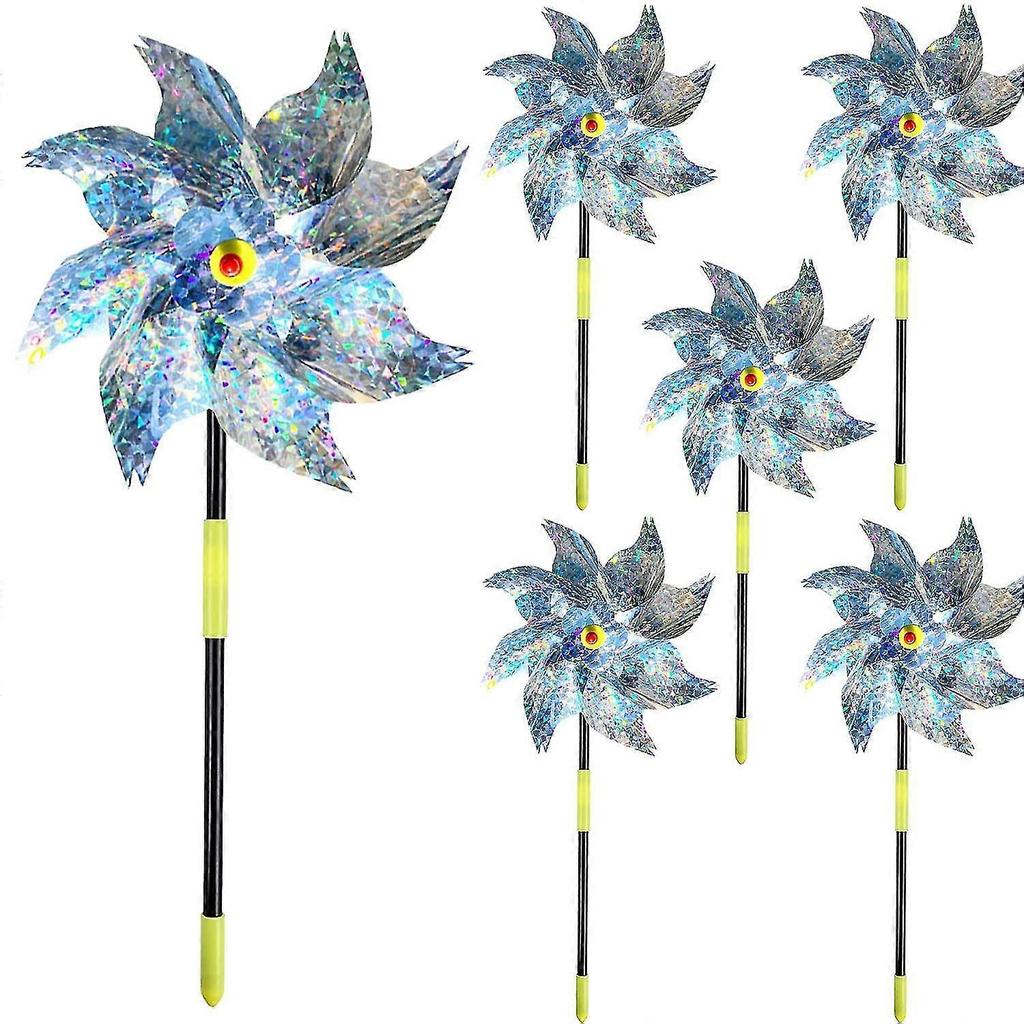 6 Pieces Windmills, Bird Repellent, Windmill, Fruit Garden, Bird Repellent, Reflective Windmill, Bird Deterrent, Reflective Bird Repellent Tw