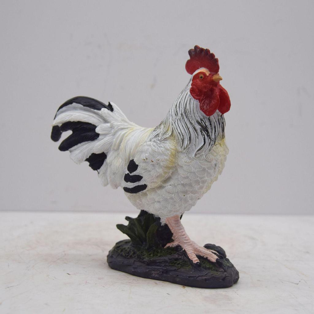 Pastoral Resin Rooster & Hen Garden Statues