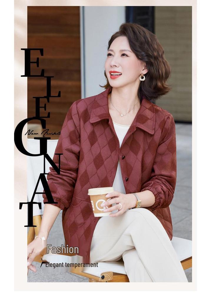 Autumn-Lapel Casual Jacket: Age-Reducing Fashion for Middle-aged and Elderly Women