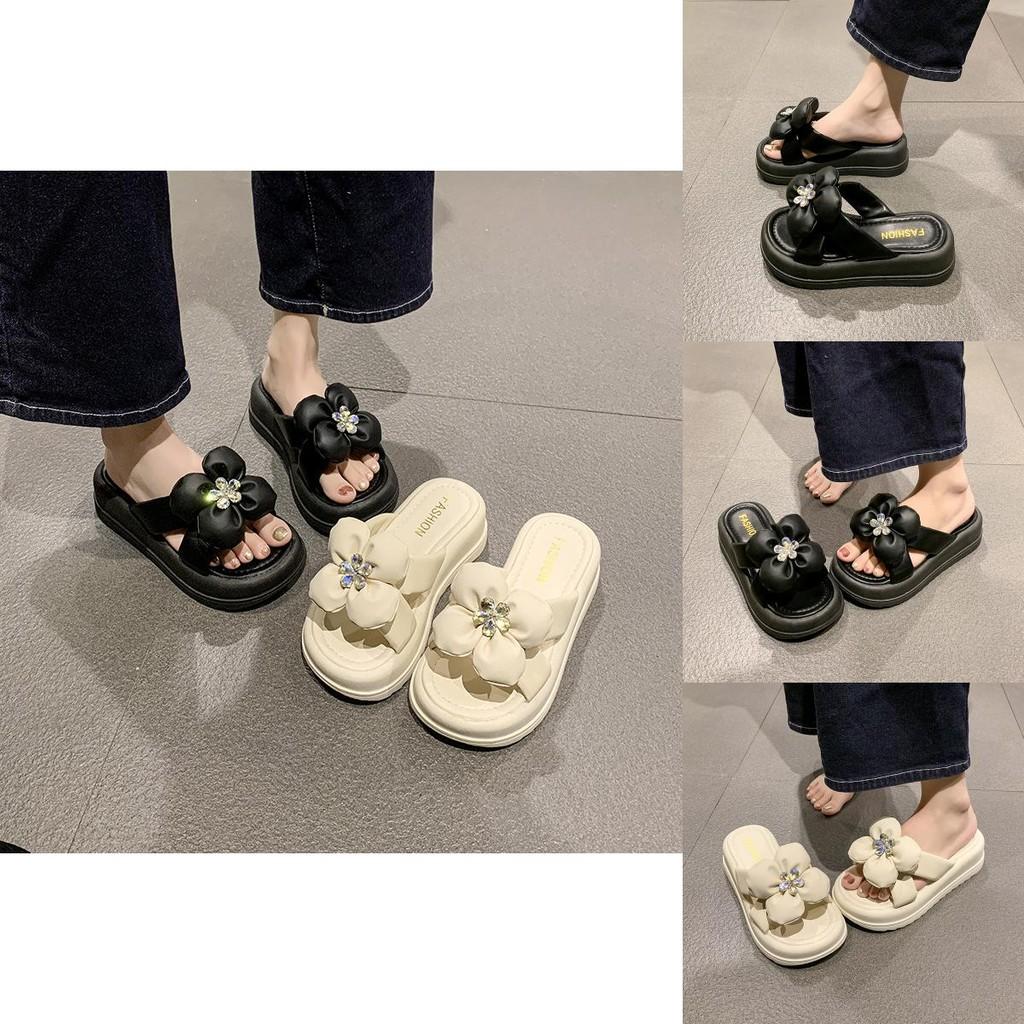 Stylish Summer Platform Slippers For Women Comfortable Floral Design Casual Sandals