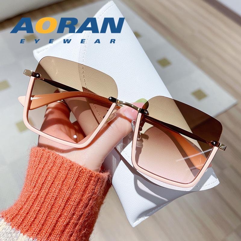 

Трендовые женские большие квадратные солнцезащитные очки 2025 года - Корейский стиль, Защита от УФ-лучей, Дизайн, стройнящий лицо