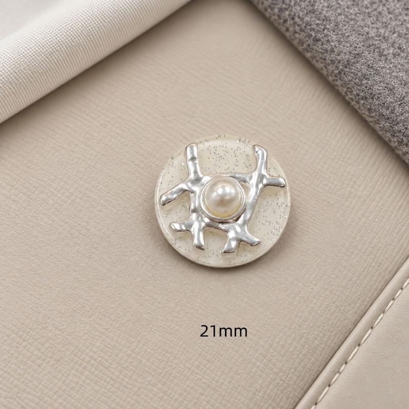 Decorative Sewing Buttons Faux Pearl Inlay Glitter Metal For Coat Jumper Cardigan Dress Round Buttons Diy Project