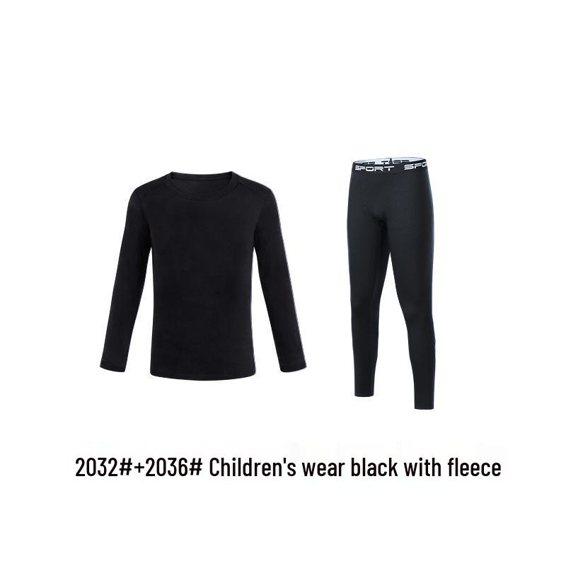 Girls' Velvet-Lined Warm Underwear Set - Seamless Long Sleeve and Pants for Autumn/Winter