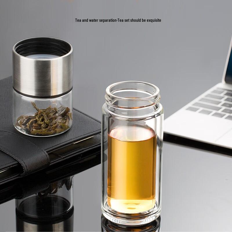 Shangming Double Wall Glass Tea Infuser Bottle