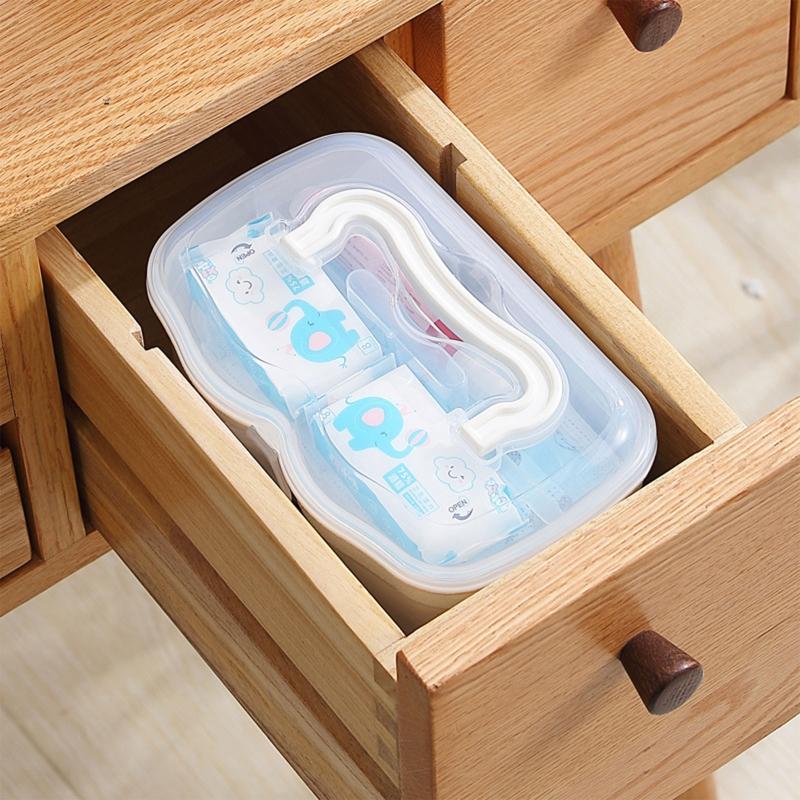 Mask Storage Box with Handle Household Dust-proof Sealed Large-Capacity Box Waterproof Dustproof Sundries Storage Box