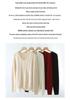 Women's V-Neck Cashmere Sweater - Autumn/Winter Warm, Elegant Knit, Solid Color, Thick Cable Knit Base Layer Top
