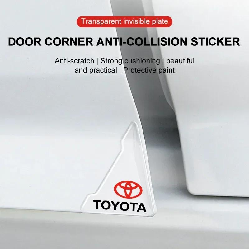 2Pc Car Door Corner Cover Anti-Scratch Protection Sticker Styling for Toyota Auris Rav4 Yaris Hilux Corolla Prius Avensis Emblem