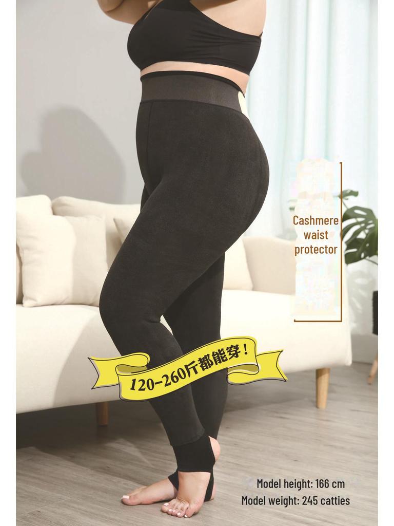 Women's Extra Thick Cotton Cashmere Winter Leggings - Plus Size, Warm One-Piece Pants for Northeast, European, and American Markets