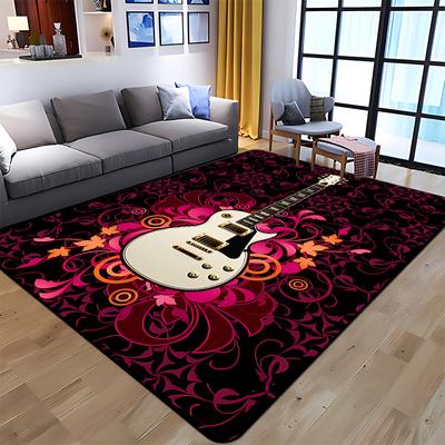 Music Guitar Piano Printed Room Bedroom Floor Mat Rugs and Carpet for Home Living Room Study Large Rug Carpets for Bed Room