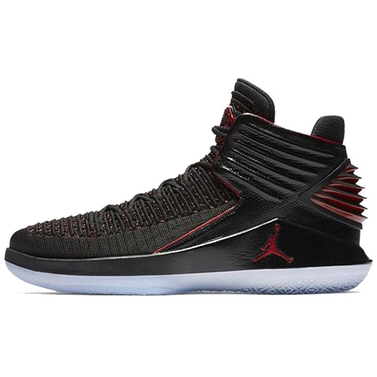 

новые Jordan Air Jordan 32 Bred День MJ Амортизация Нескользящие Баланс Средний верх Баскетбольные кроссовки Мужские Черные Красные 44