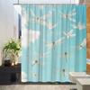 Dragonfly Nature Landscape Shower Curtain - Realistic Insect Pattern, Polyester Bathroom Decor, 12 Hooks