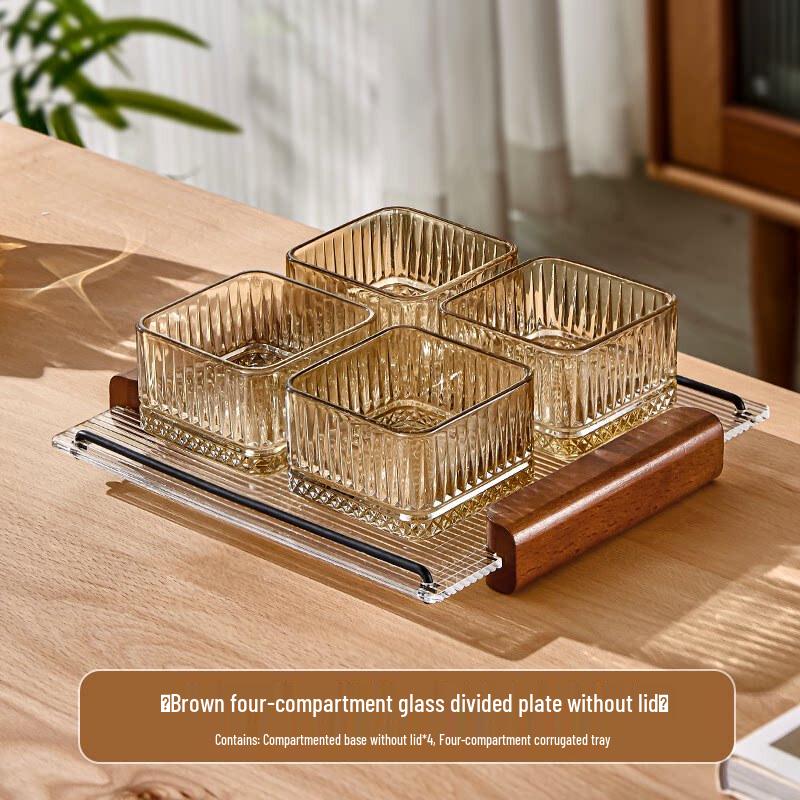 Anditai Divided Glass Fruit & Snack Platter