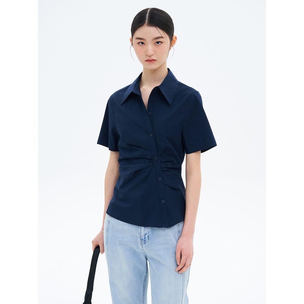 8Seconds Side Shirred Blouse Navy Navy/S