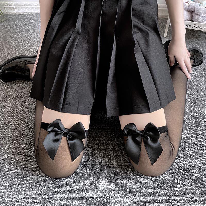 Japanese Summer Opaque Over-the-Knee Velvet Socks for Slim Calves