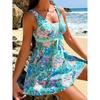 Fresh Floral Women's Tankini Set - Conservative, Sexy Two-Piece Swimsuit with Square Leg Panty