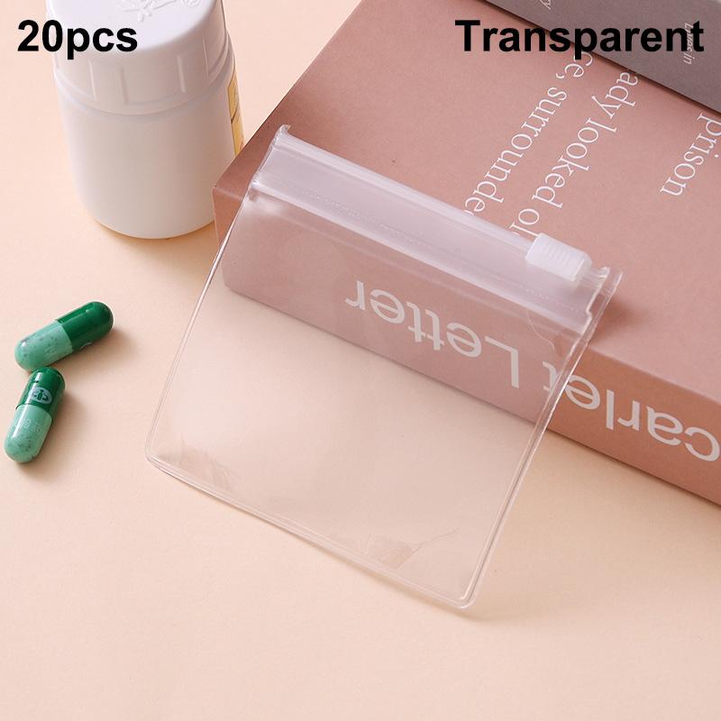 20Pcs Eva Pill Pouch Bags Reusable Zippered Pill Pouch Set Medicine Organizer Self Sealing Translucent Medicine Bags Trave