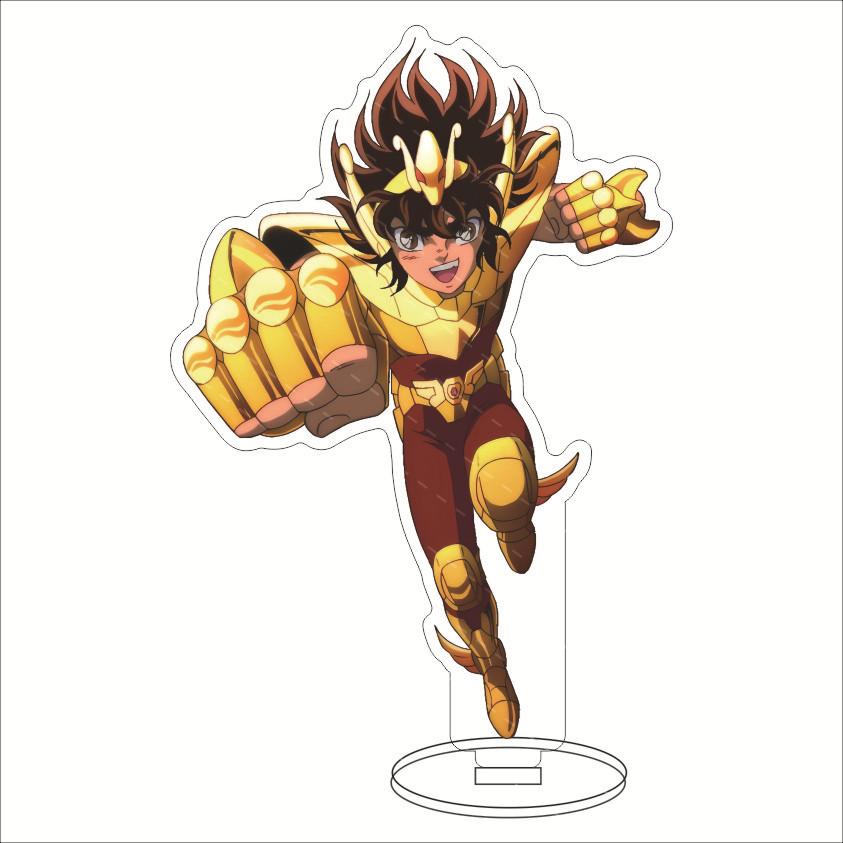 

Saint Seiya Anime Acrylic Stand Model Plate Decoration Desk Figure Display Popular Friend Girls Gift Cartoon Keychain Product