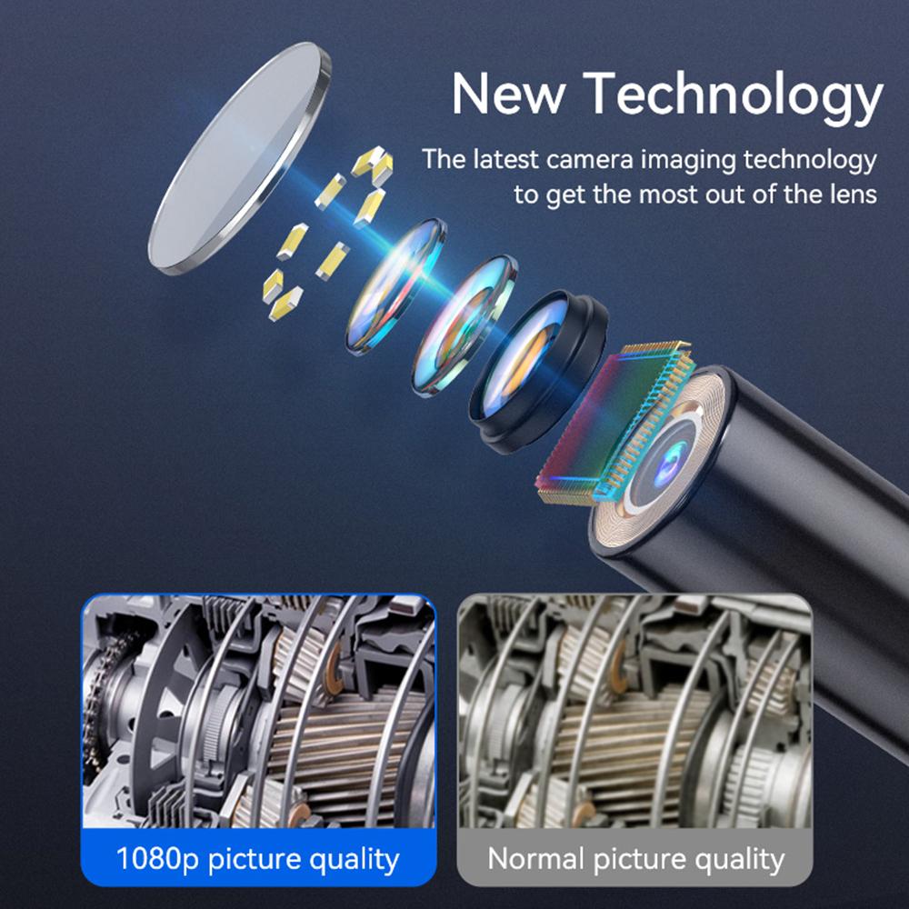 Industrial Endoscope Camera 8mm Digital Pipeline Inspection Camera With 2.4inch IPS 8 LED for Car Pipe Inspection Borescope