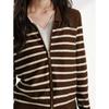 JUZUI Women's Striped Knit Polo Sweater