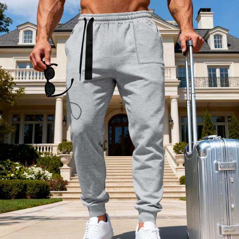 Men s Textured Drawstring Jogger Pants S серый