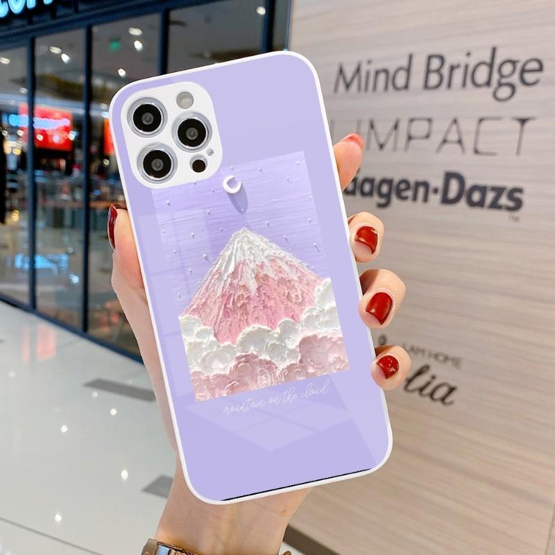 Husă de Telefon Pictură Artă 3D Pentru IPhone 14 13 12 11 Pro Max X XR XS 8 7 Plus Husă Colorată din Sticlă Lichidă