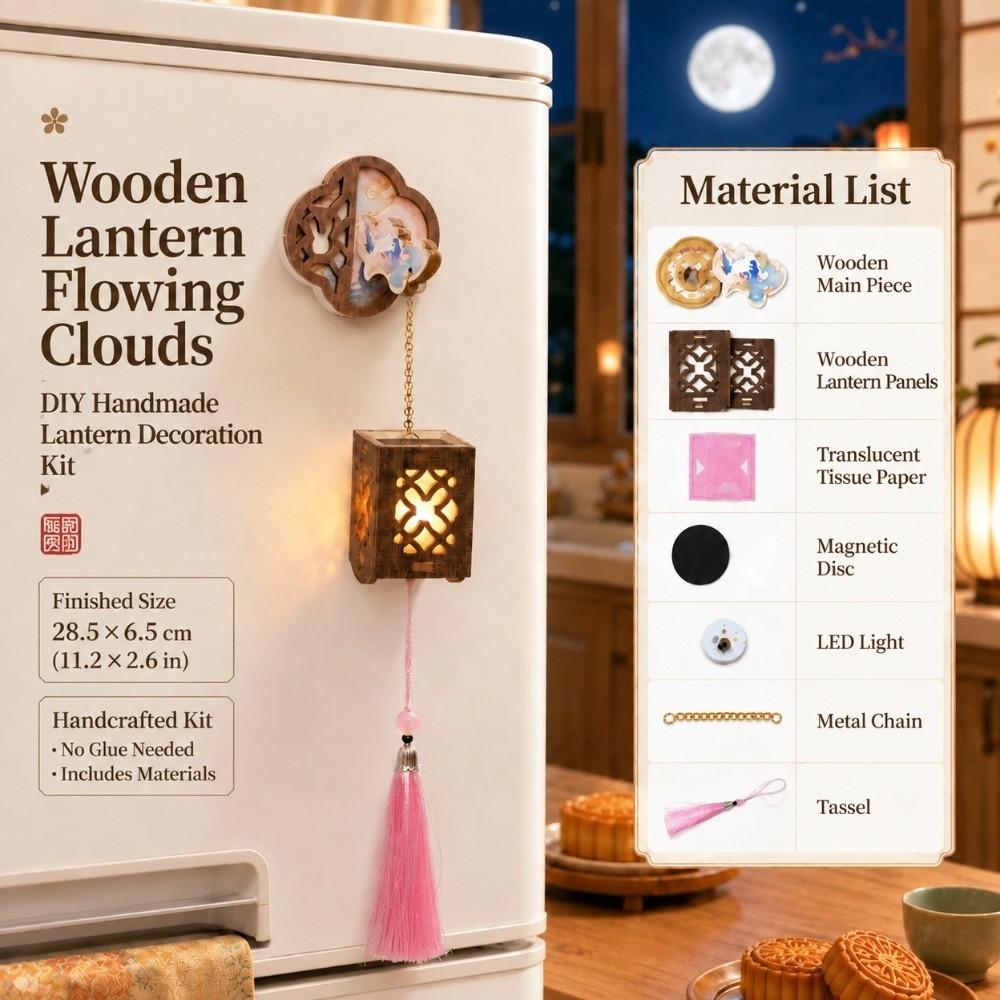 Wooden Refrigerator Magnet Battery-powered Refrigerator Stickers Kitchen Decor