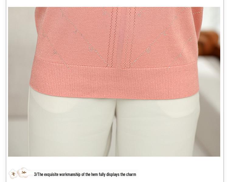 2026 Ice Silk Summer T-Shirt for Middle-aged & Elderly Women - Stylish Short-sleeved Top
