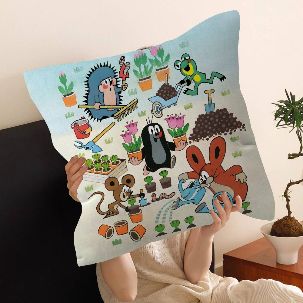 Cute The Little Mole Art Cushion Cover Decorative Pillow Sofa Home Decor Case Pillow Cases