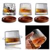 Creative Whiskey Glasses Durable Spinning Glassware Cocktails Wine Brandy Cup Water Juice Tea Mug Party Drinking Glass Tumbler