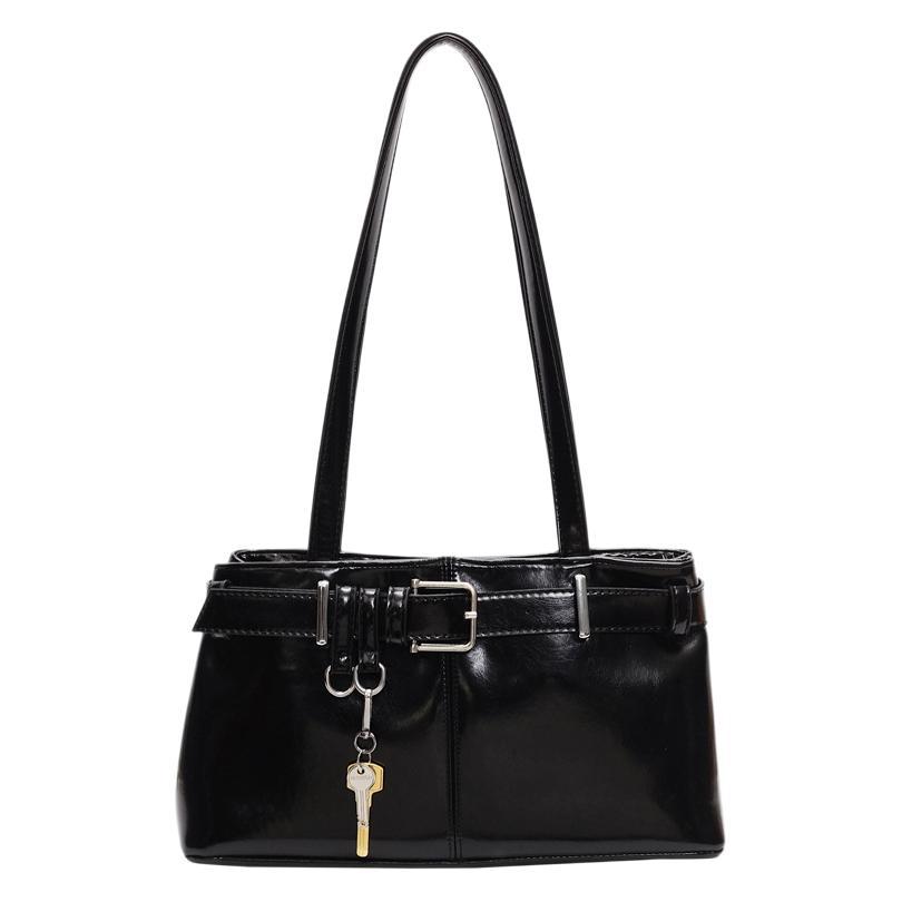 Niche Designer Bag Belt Buckle Shoulder Handbag Underarm Bag Locomotive Bag 2025 New Women's Bag Tide