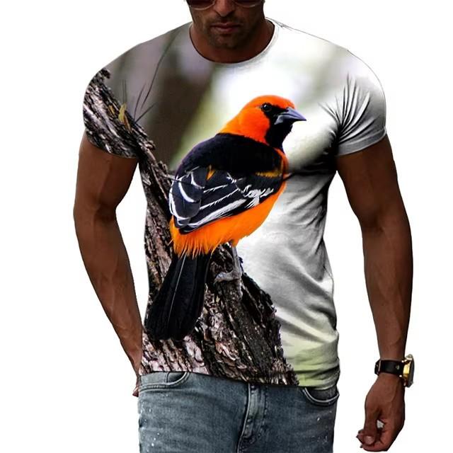 3D Digital Printing T-Shirt Teen Men's Short Sleeve Top Versatile Breathable
