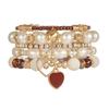 Hot Selling Girlfriend Bracelet Bohemian Pink Bow Pendant Bracelet Female Pearl Crystal Bracelet Set