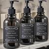 500ml Shampoo and Conditioner Shower Soap Bottle with Label Apothecary Lotion Wall Mount Pump Soap Dispenser