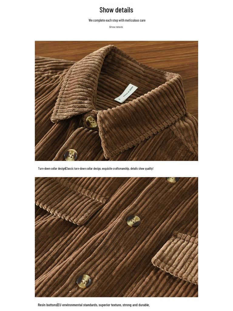 Men's Autumn/Winter Corduroy Long-Sleeve Casual Shirt Jacket
