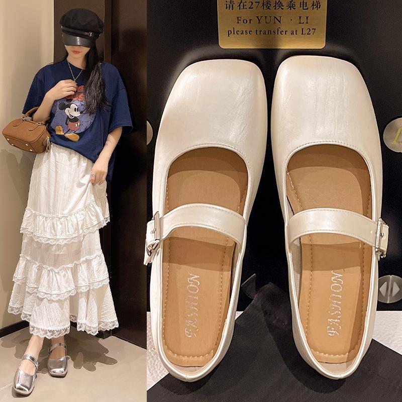 Fashion Shallow Flat Silver Single Shoes Fall 2025 New Mary Jane Women's Shoes Summer Flats