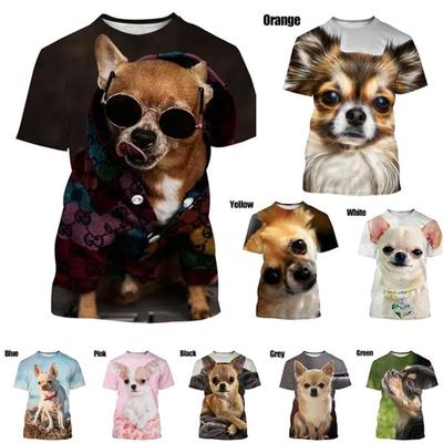 2024 New 3D Animal Print T Shirt Cool Hip-hop Street Round Neck T-shirt Cute Dog Men Graphic Tshirts Women Tee Tops Clothes