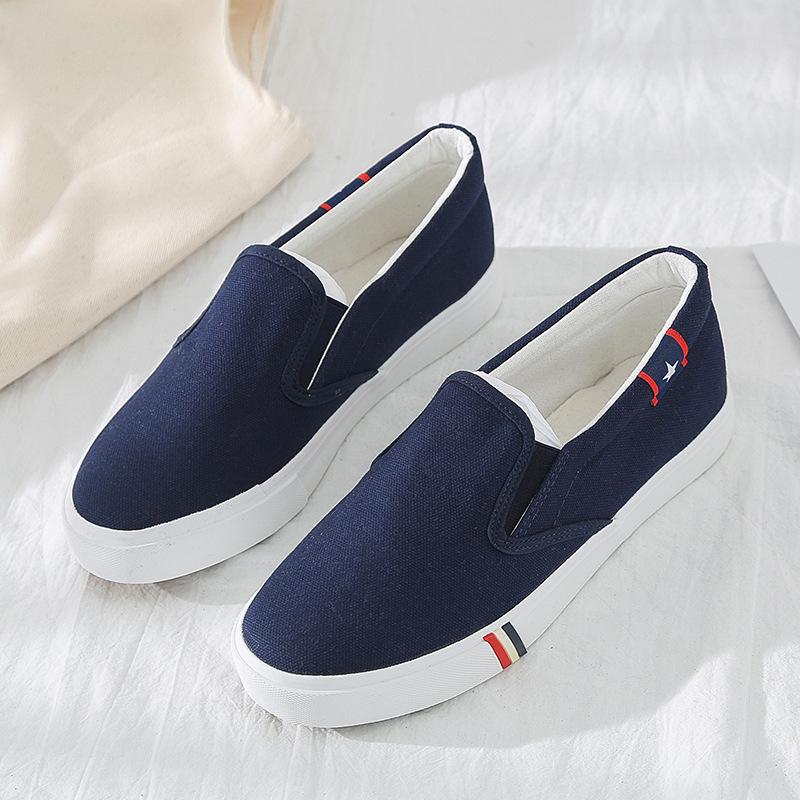 Versatile Onepedal Cloth Shoes Girls Ins Trendy Lowtop Shoes Couples Casual Little White Shoes Canvas Shoes