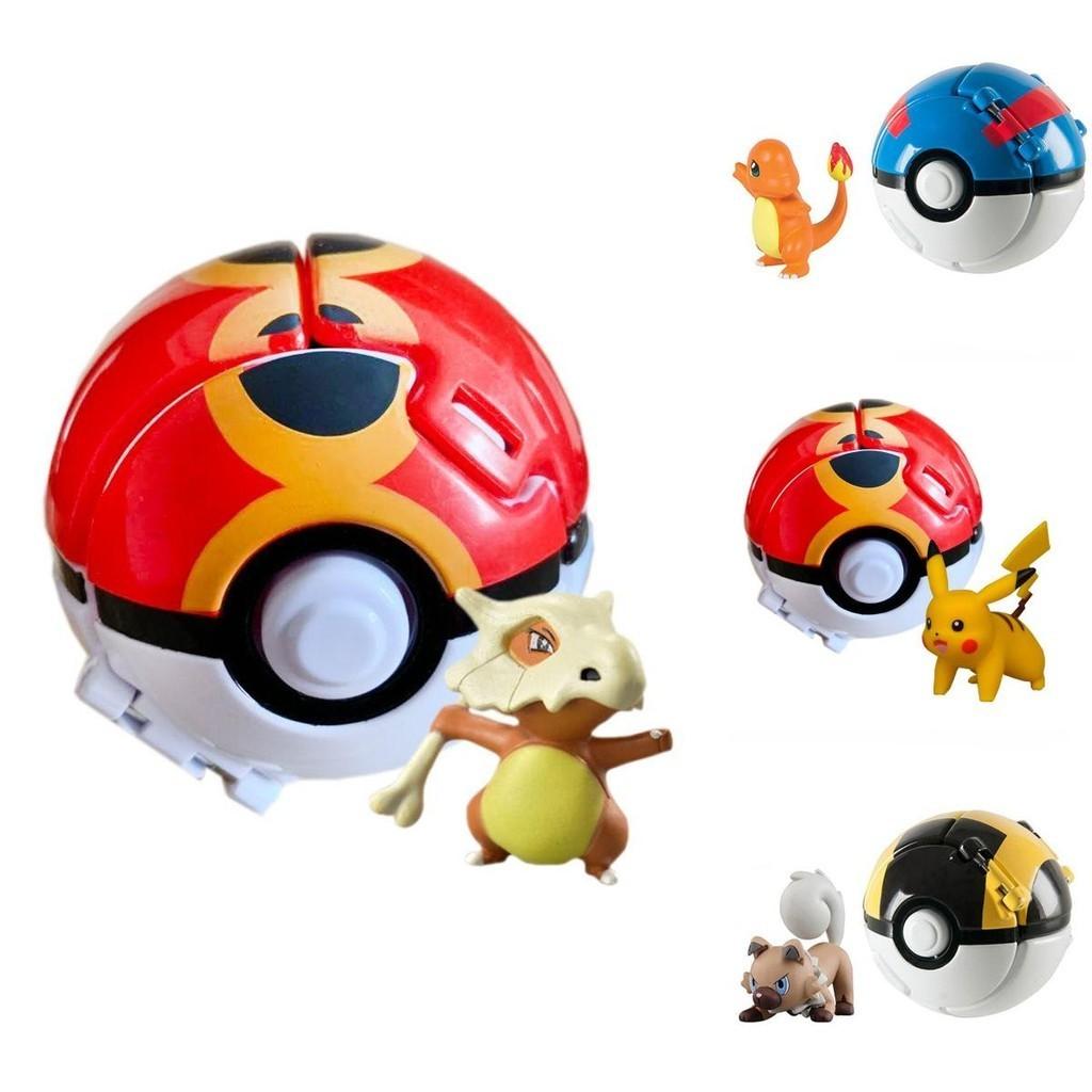 Pokemon Poke Ball Elf Figure Model Toy Pikachu Charmander Litten Rockruff Game Anime Figure